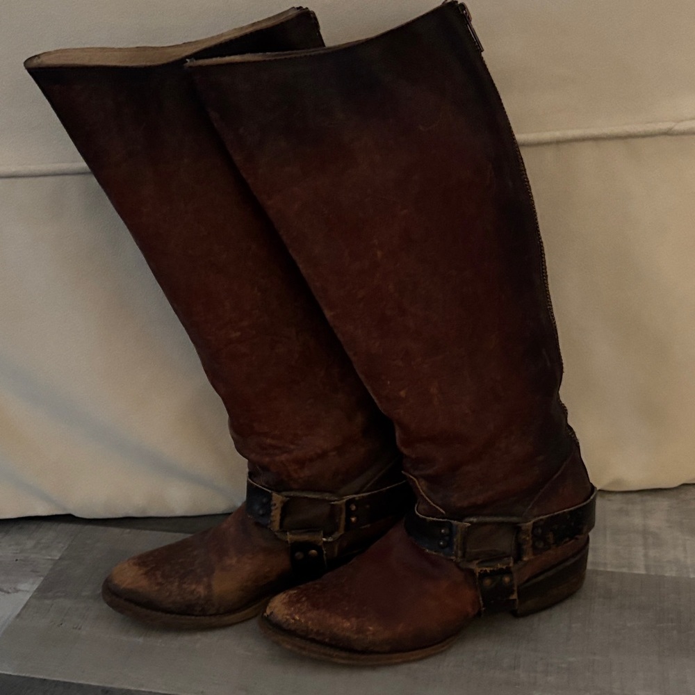Free Bird Vintage Brown Leather Tall Boots